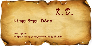 Kisgyörgy Dóra névjegykártya